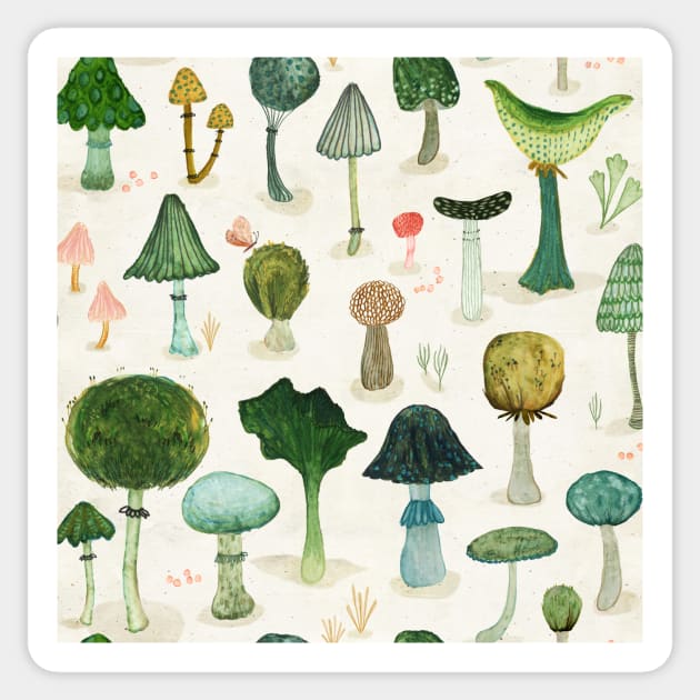 Mushroom Sticker by katherinequinnillustration